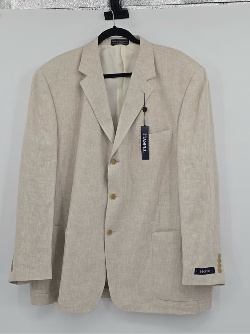 Haspel Kenwood H.L. Linen Sport Jacket Oatmeal Jacket Size 48R